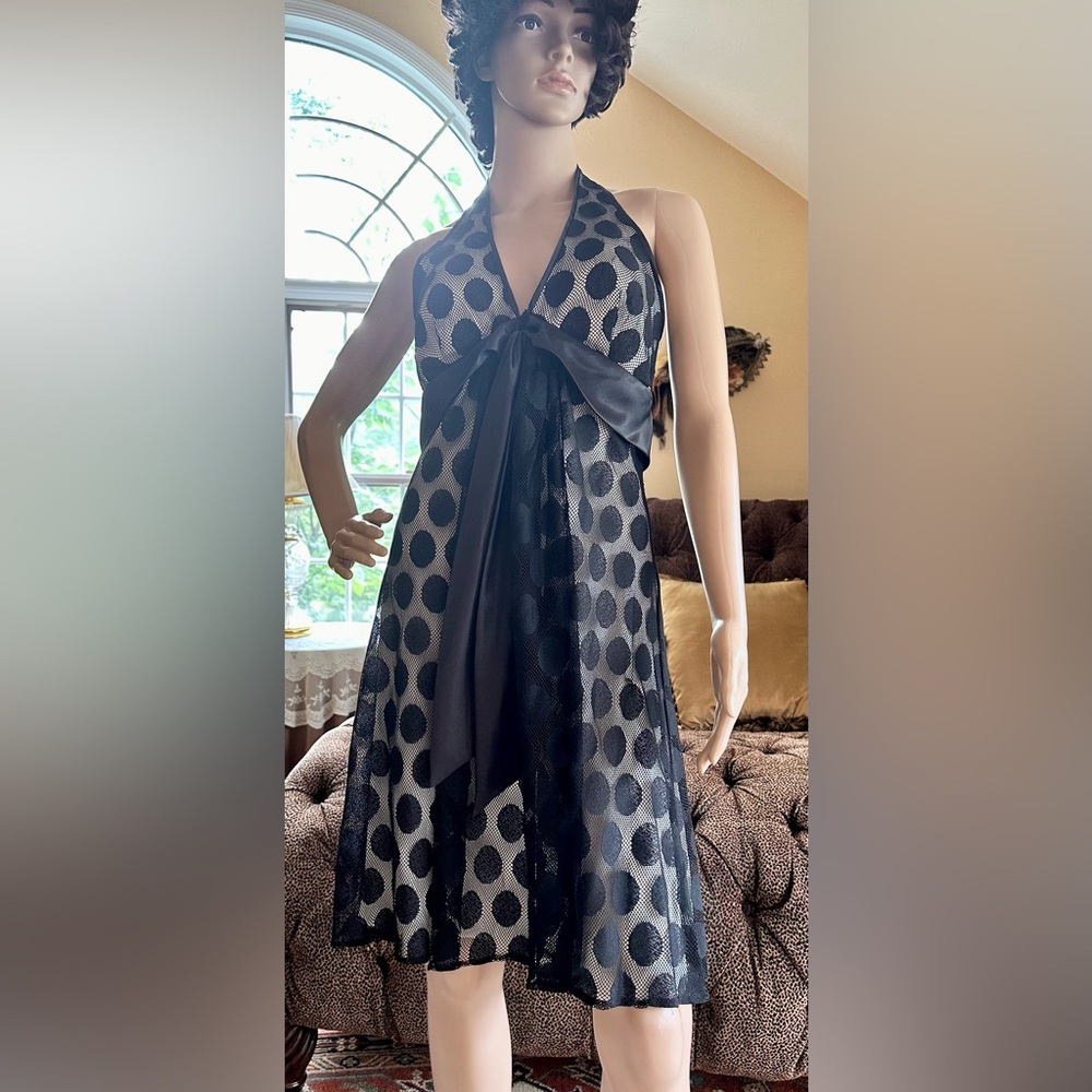 NWOT De Laru Collection Black Cocktail Dress Sz 3/4